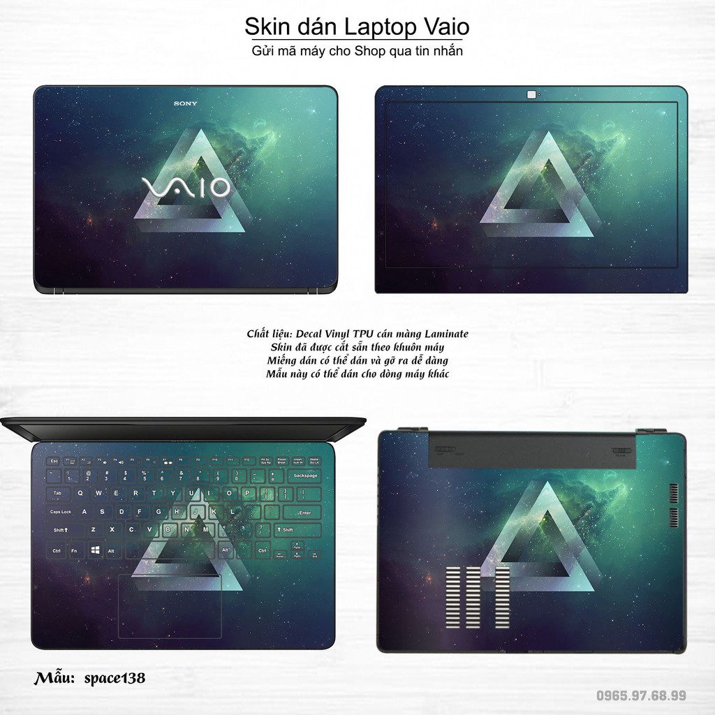 Skin dán Laptop Sony Vaio in hình không gian nhiều mẫu 23 (inbox mã máy cho Shop)