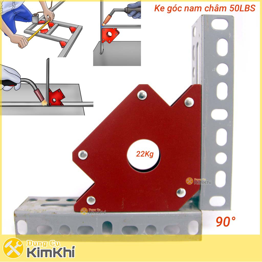 Ke góc nam châm 50LBS hàn góc 45°,90°,135° hút mạnh 22kg