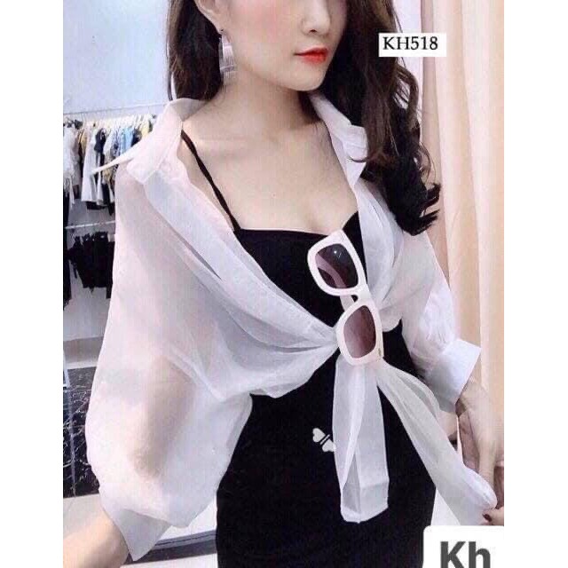 Váy Thun Body 2 Dây Kèm Áo Sơ Mi Khoác Ngoài Cá Tính [FREESIZE] | BigBuy360 - bigbuy360.vn