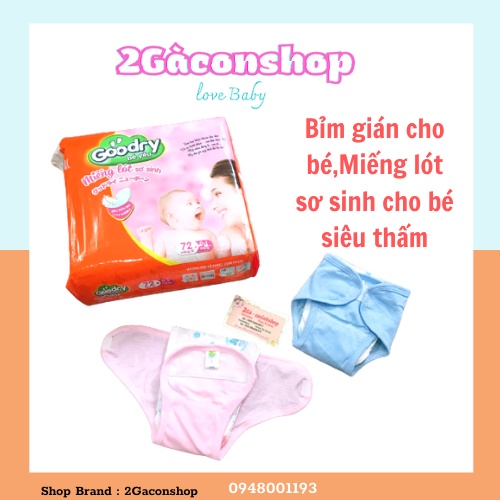 Miếng lót sơ sinh em bé/Bỉm gián cho bé  Goodry 72 miếng mềm mại