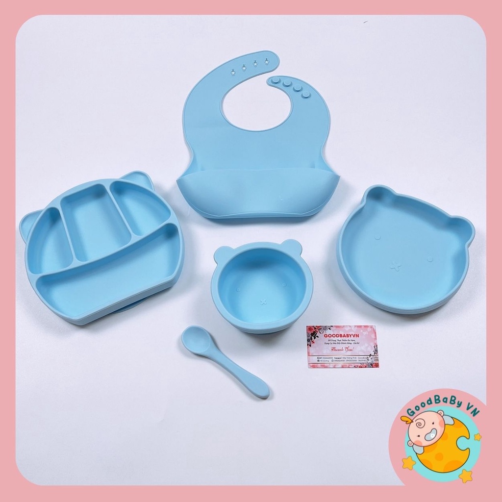 Khay ăn dặm silicon mềm chống đổ cho bé Goodbabyvn