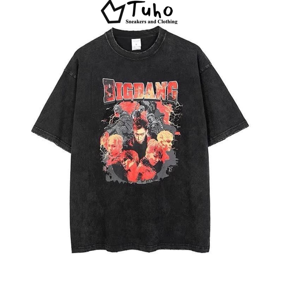 Áo Phông Loang BigBang Tuho, Áo Thun Tay Lỡ Form Rộng Unisex In Hình Idol Bigbang Oversize Nam Nữ Siêu Hot ་
