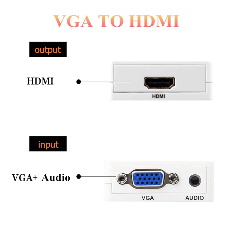 Cáp Chuyển Đổi Âm Thanh Đầu Cắm VGA Sang HDMI 1080P Cho Màn Hình HDTV / Máy Chiếu / PS3