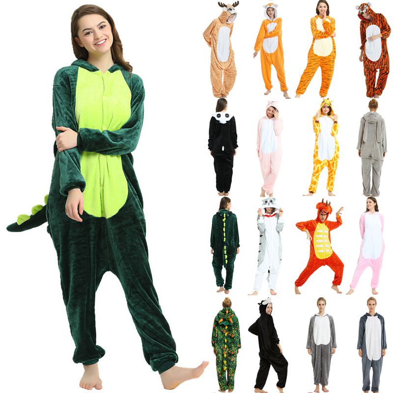 Đồ Ngủ Động Vật! Bộ Đồ Ngủ Áo Liền Quần + Quần Dài + Băng Đô Cài Tóc Hình Thú Hoạt Hình Cho Bé