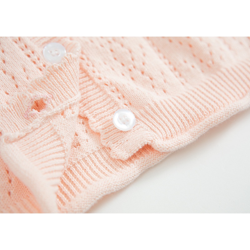 Áo Khoác Cardigan Dệt Kim Chống Nắng Thoáng Khí 0977 Cho Bé Gái Sơ Sinh Và Trẻ Nhỏ