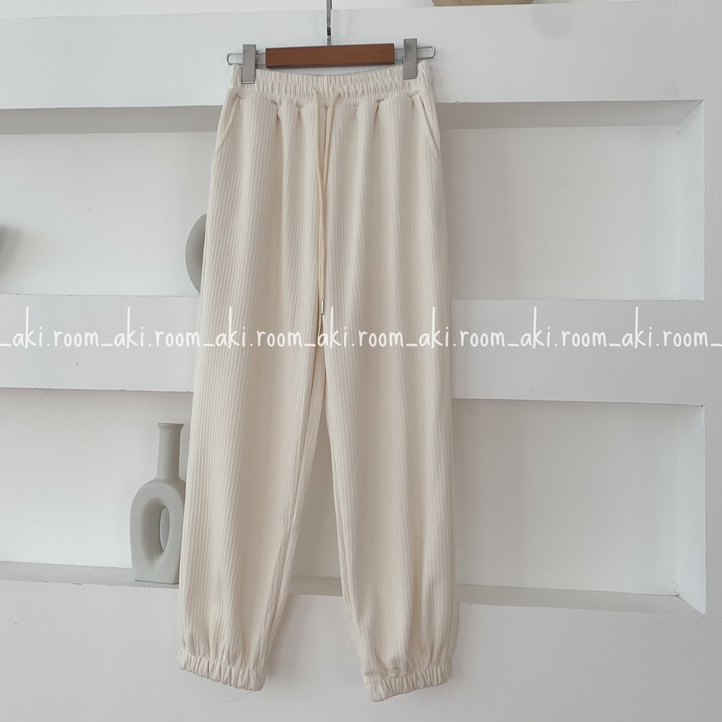 Quần jogger nỉ tăm cạp chun có dây rút thắt eo 919
