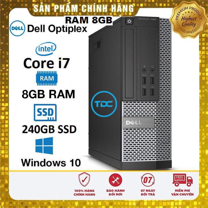 Máy tính để bàn HP ProDesk / Dell Optiplex  SFF Core i7 - i5 - i3 - G3220/ Ram 8Gb/ SSD 256GB. Quà Tặng