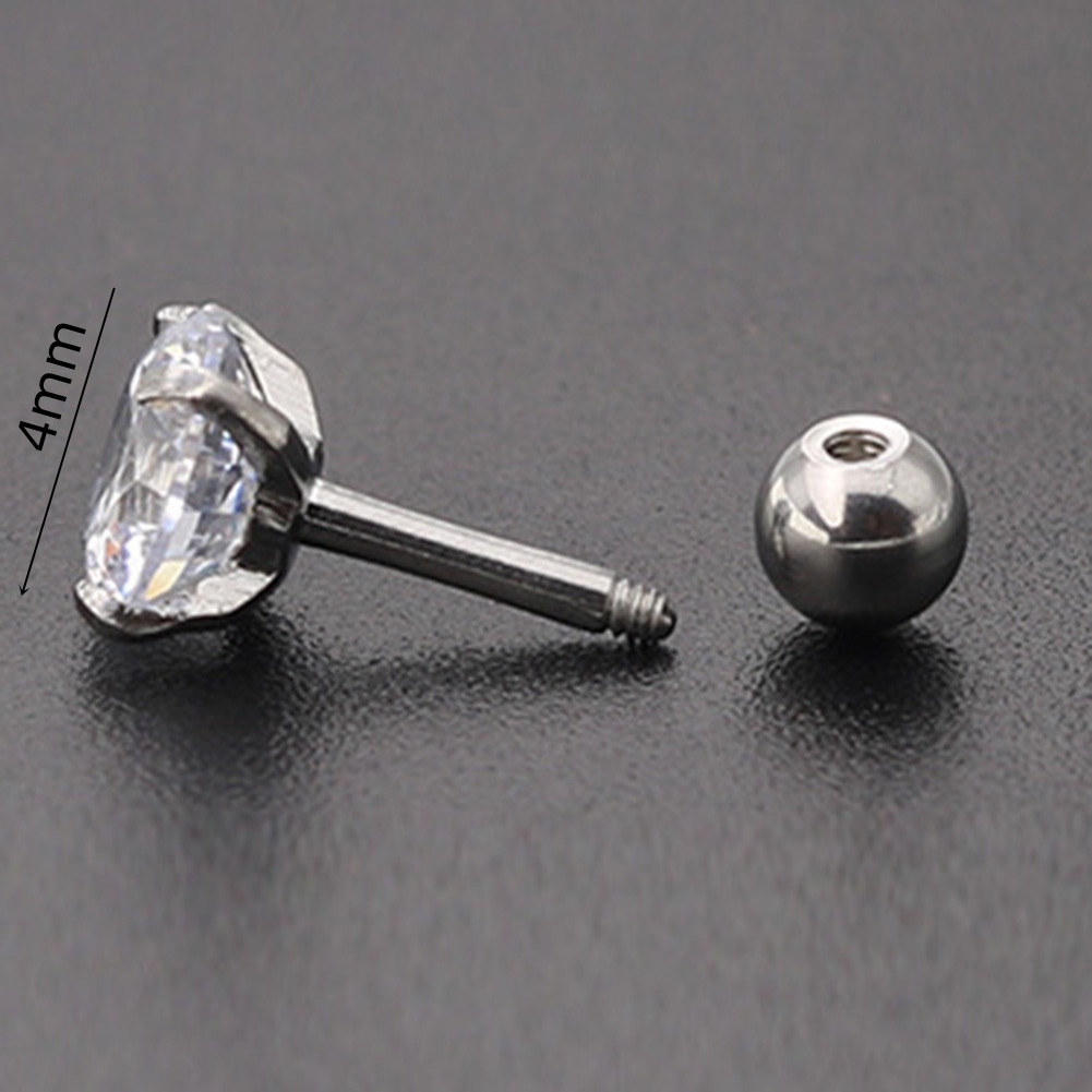 Khuyên Xỏ Vành Tai Bằng Thép Không Gỉ Đính Đá Thời Trang