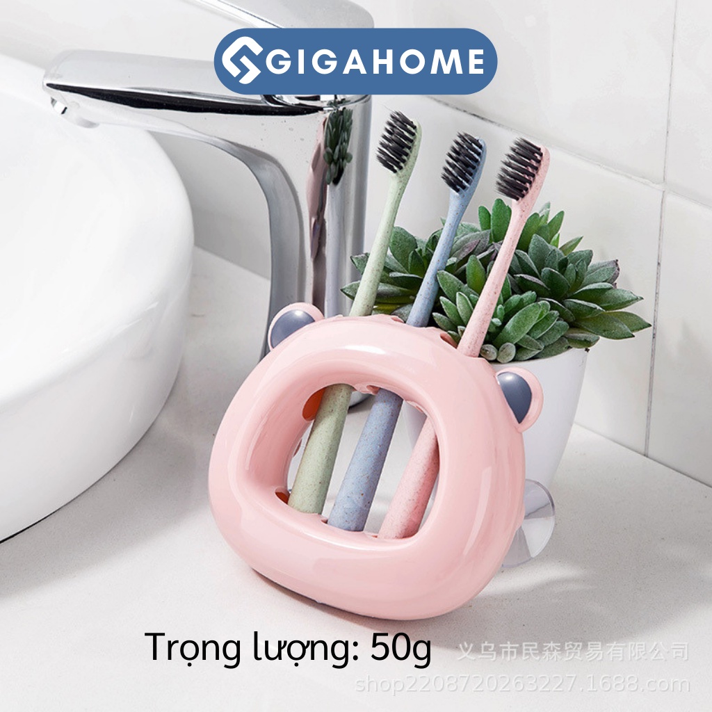 Giá Treo Bàn Chải Đánh Răng, Dao Cạo Râu GIGAHOME Dán Tường, Hình Gấu Đáng Yêu 5121