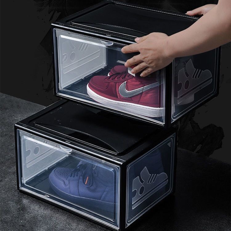 [lớn] Hộp đựng giày AJ bóng rổ bằng nhựa trong suốt tủ bụi và ô xi hóa thành