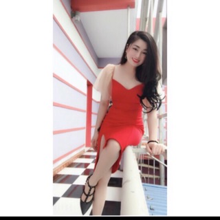 Đầm body phối tay lưới