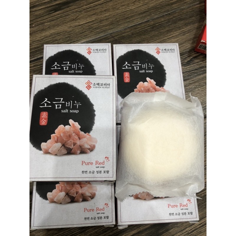 XÀ BÔNG CỤC MUỐI BIỂN TẨY TẾ BÀO CHẾT PURE RED SALT SOAP HÀN QUỐC