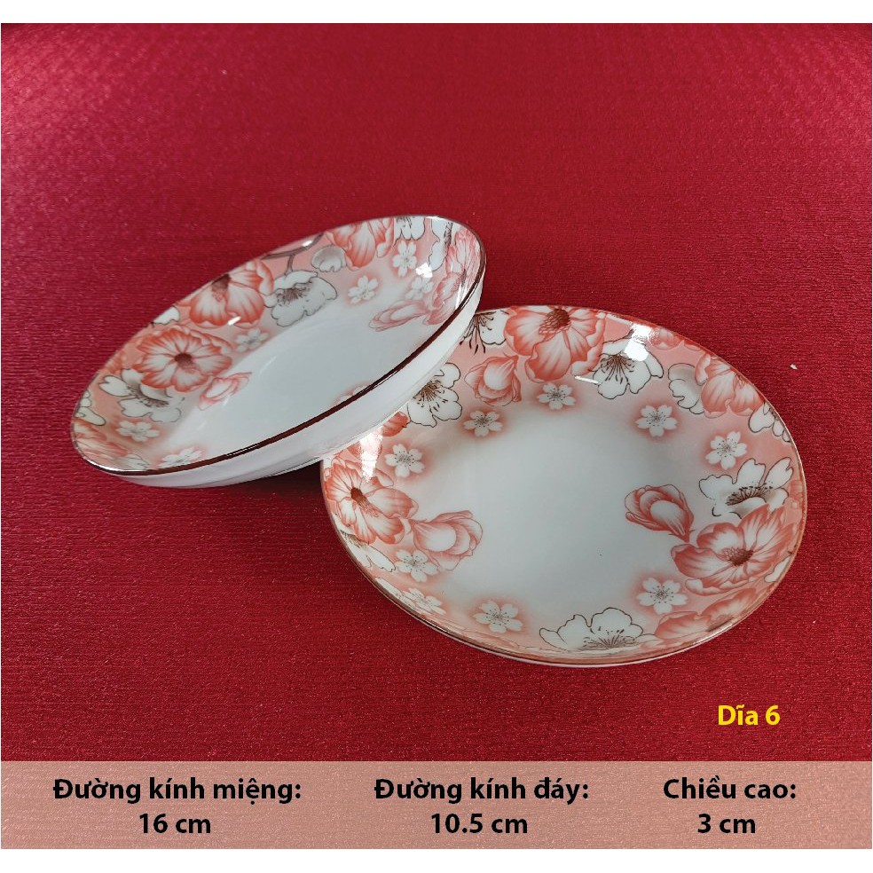 Đĩa sứ Bát Bảo, đường kính 6.25", 4D03  Sản phẩm bằng sứ bền, đẹp, rẻ, Since_1977