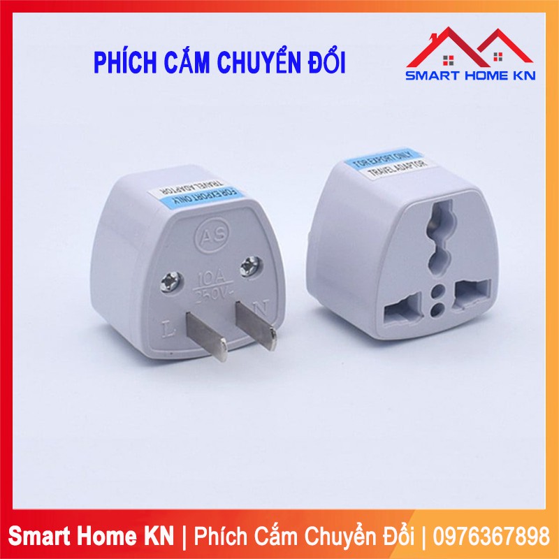 Phích cắm chuyển đổi đa năng từ 3 chân thành 2 chấu