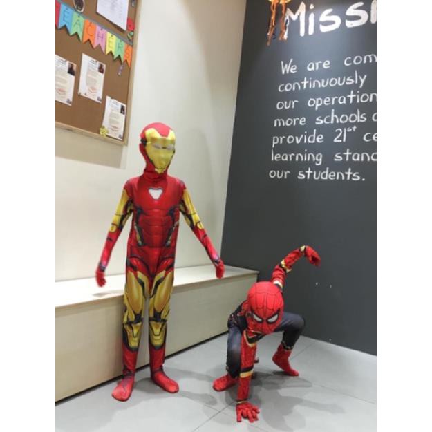 Bộ Hoá Trang Cosplay Siêu Nhân Người Nhện Sắt Iron Spider Man Chất Thun Co Giãn Thoáng Mát