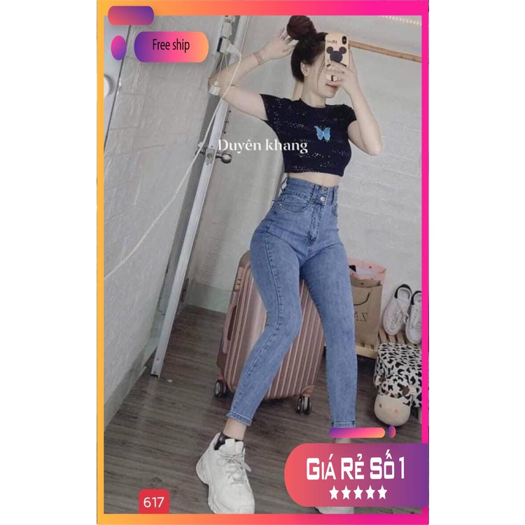 (TOP BÁN CHẠY) SIÊU PHẨM 5 Mẫu Quần Jeans Nữ Lưng Cao, Quần Bò nữ Cạp Cao Co Giãn