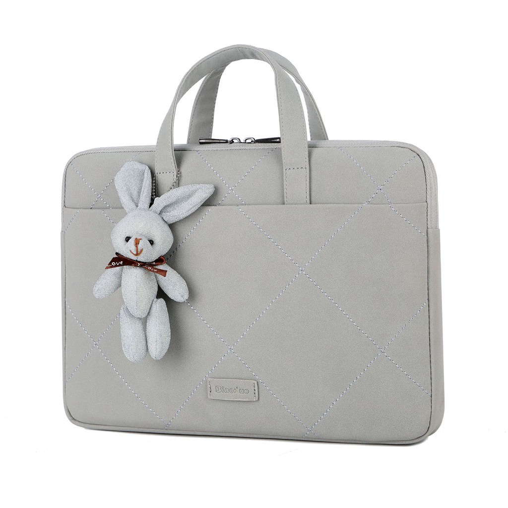 Túi chống sốc da laptop, macbook kèm quai đeo(tặng gấu xinh) | BigBuy360 - bigbuy360.vn