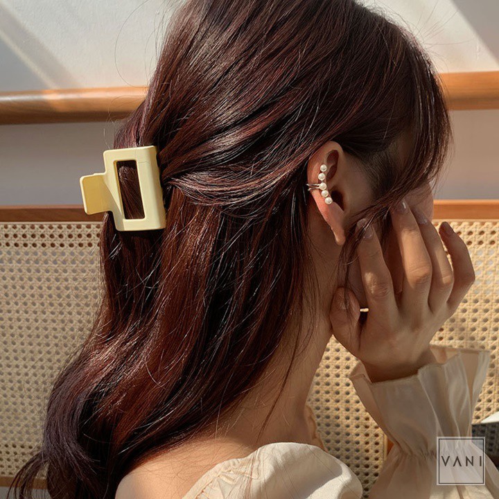Kẹp Tóc Càng Cua Hàn Quốc Hình Chữ Nhật Nhỏ Nhiều Màu Trendy - Vani Store [PKT00183]