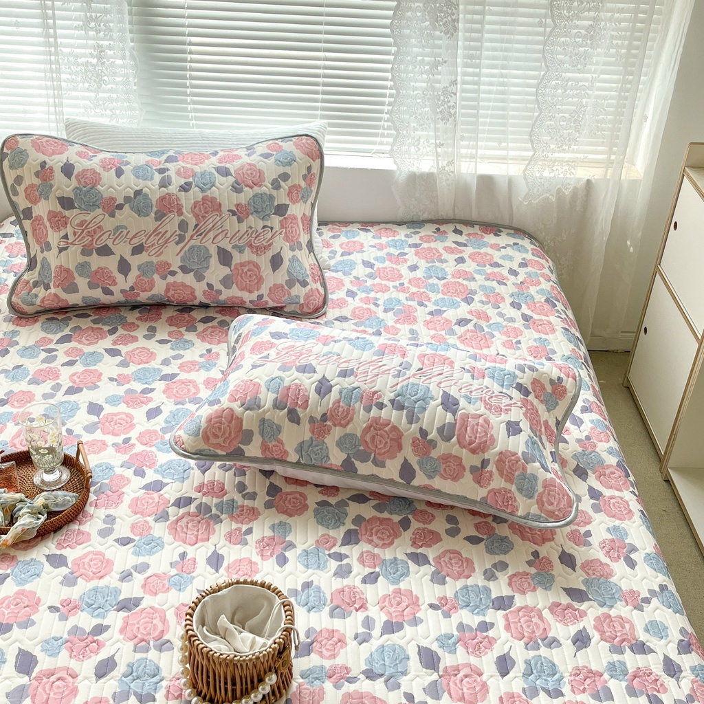 Chiếu điều hòa cao su non 9D M2T BEDDING Luxury vải lụa Tencel mềm mát - Mark Hoa Hồng