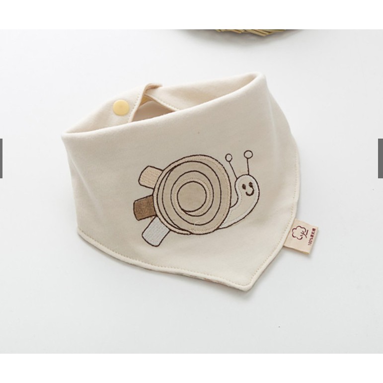Khăn yếm tam giác cho bé ORGANIC hàng cao cấp 100% SỢI BÔNG COTTON HỮU CƠ TỰ NHIÊN có thêu hoạ tiết cực đẹp