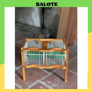 Lồng tắm chim khuyên 2 ngăn BALOTE - lồng tắm chim khuyên 2 ngăn cao cấp kèm phụ kiện