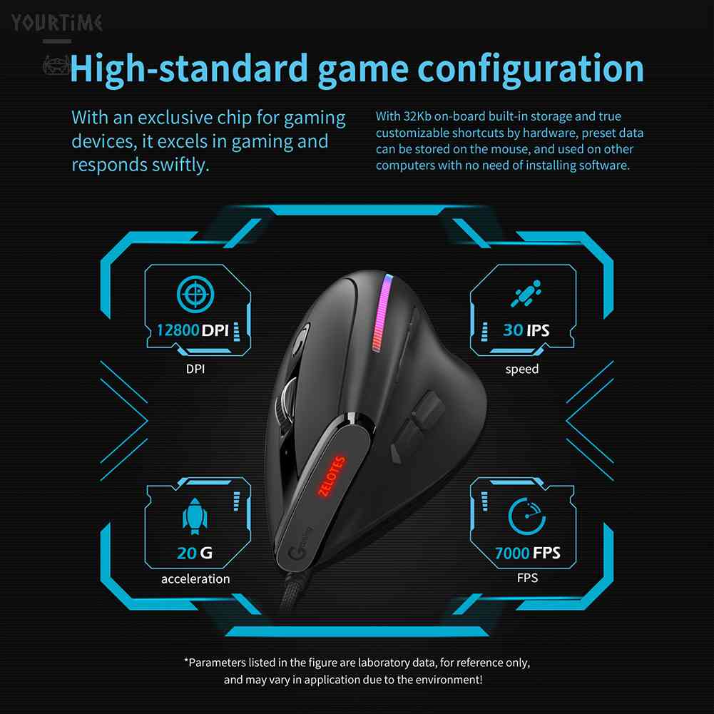 Chuột Gaming ZELOTES T-50 RGB Quang HọC Có Dây, 9 NúT BấM 12800 DPI