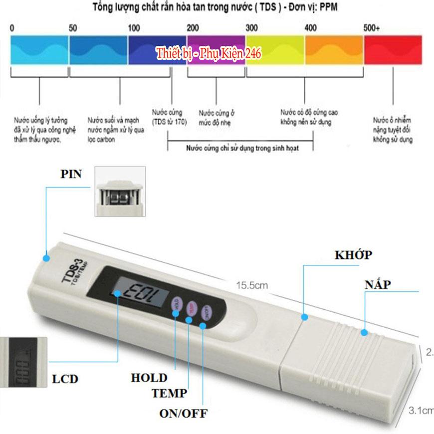 Bút Thử TDS Nước,Máy Đo Độ Sạch Của Nước, Đảm Bảo Sức Khỏe Cuộc Sống Cho Gia Đình.