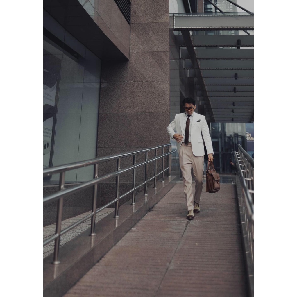 Vest Hàn Quốc Nam màu trắng from dáng trẻ trung lịch lãm-Shop Suit