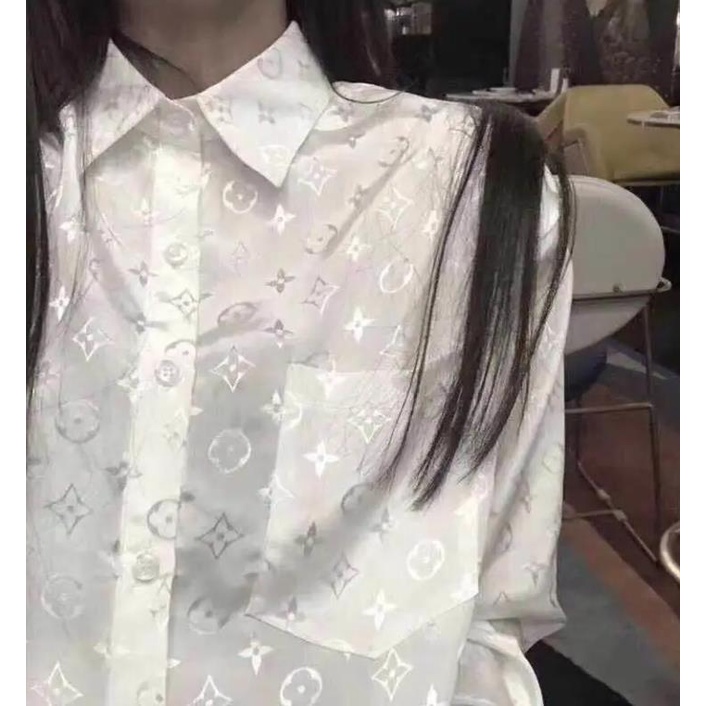 Áo Sơ Mi Trắng Vải Satin Phong Cách Retro Hàn Quốc Cho Nữ