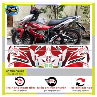 Tem xe winner x chế mẫu zin trắng đỏ - trung decal