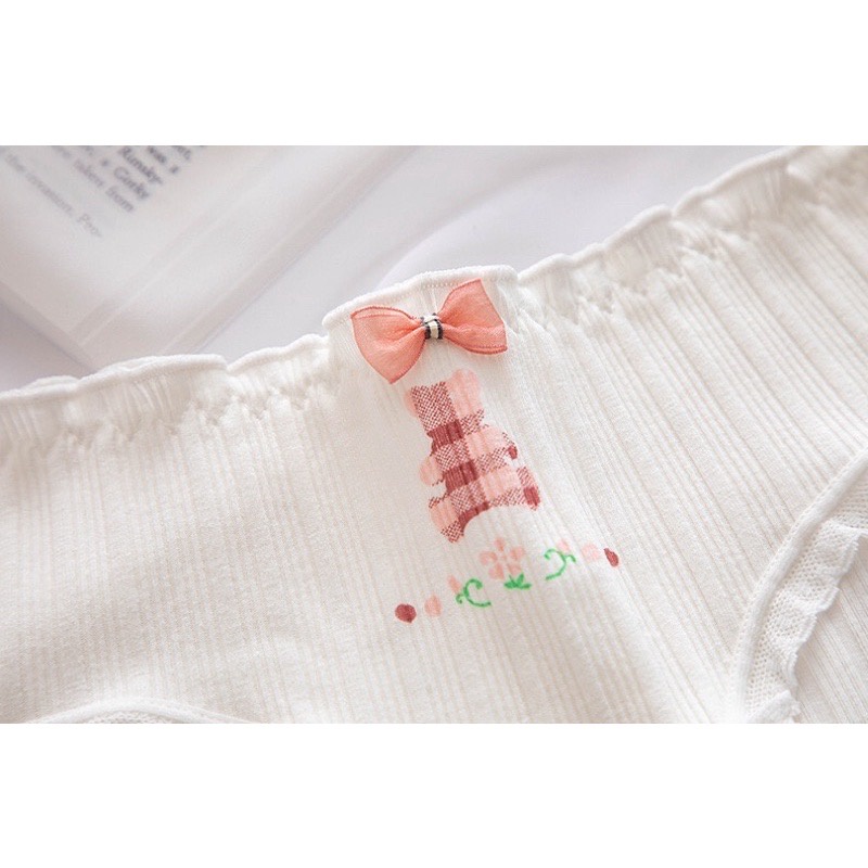 Quần Lót Nữ Cotton Hoạ Tiết Gấu Hoa Xinh Xắn Dễ Thương Chíp Nữ Cotton Cao Cấp Siêu Đẹp Mainia Shop