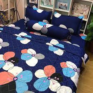 Set ga gối 3 món cotton poly hình hoa 3d msp: ch13 + tặng 1 vỏ gối ôm