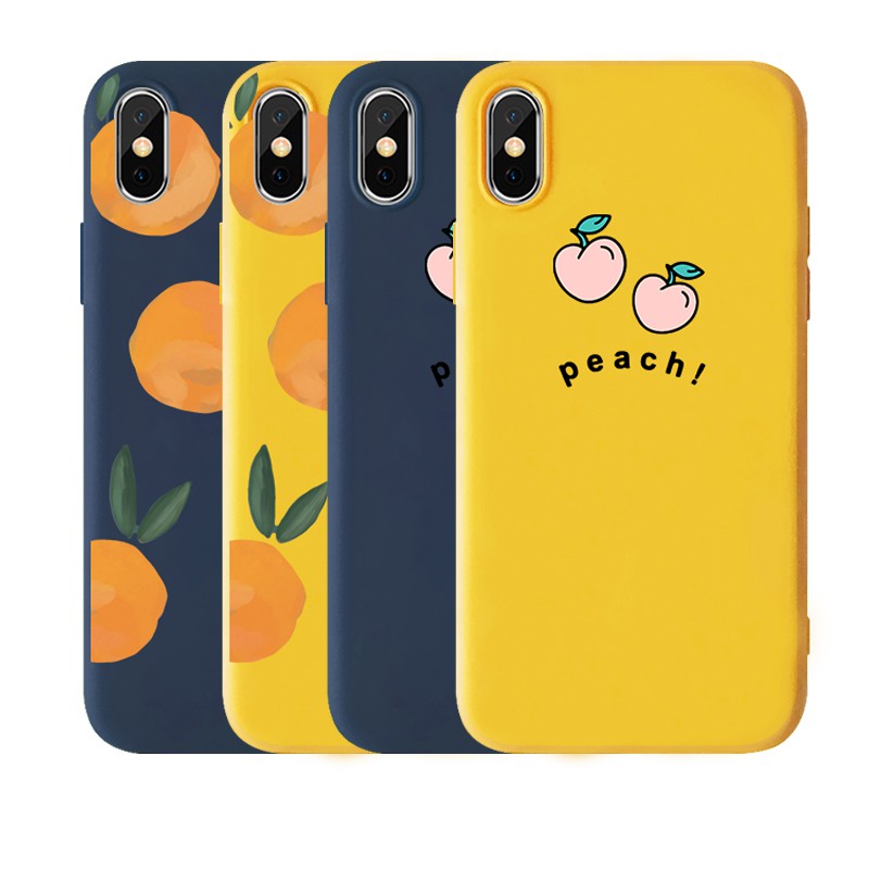 Ốp lưng điện thoại nhựa mềm iPhone 11 11Pro 11Promax 6 6s 6plus 6splus 7 7Plus 8 8Plus X XS XR Xsmax SE(2020) Peach hình trái đào | BigBuy360 - bigbuy360.vn