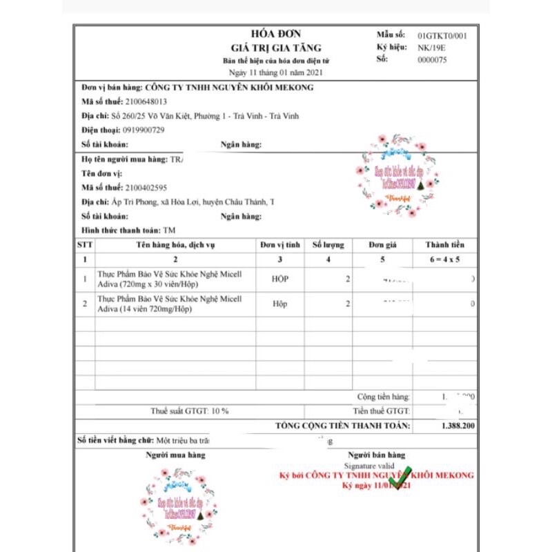 Combo 10 Hộp 30 viên Nghệ Micell Adiva - Thực phẩm bảo về sức khỏe và làm đẹp da