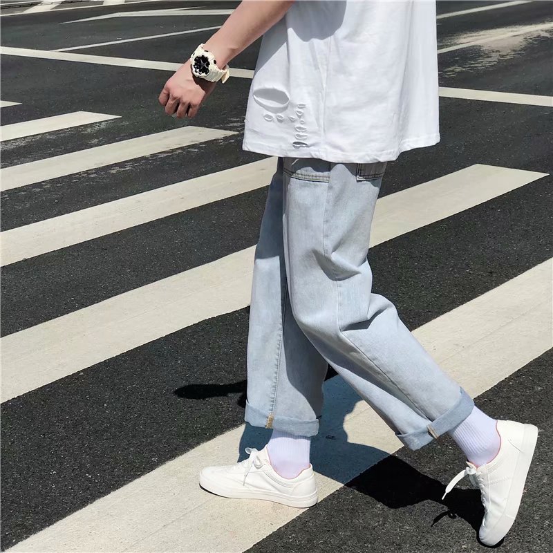 Korean style fashion wide leg jeans for men | BigBuy360 - bigbuy360.vn