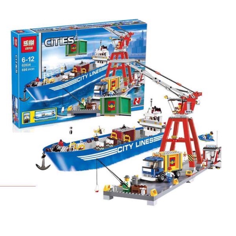 Lego City Lepin 02034 ( Xếp hình Bến Cảng 695 khối )