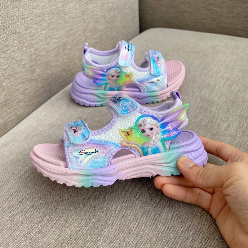 Dép sandal công chúa elsa trẻ em cho bé gái từ 3 đến 10 Tuổi quai ngang đế êm mã 1110