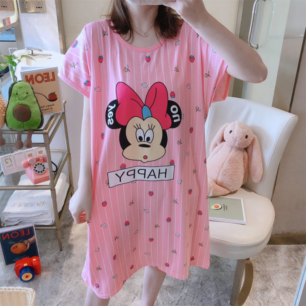 [ Mã WASTAPR giảm 10K đơn 50K] Đầm Ngủ Dáng Rộng Thoải Mái Dễ Thương Bigsize mặc ở nhà A09 | BigBuy360 - bigbuy360.vn