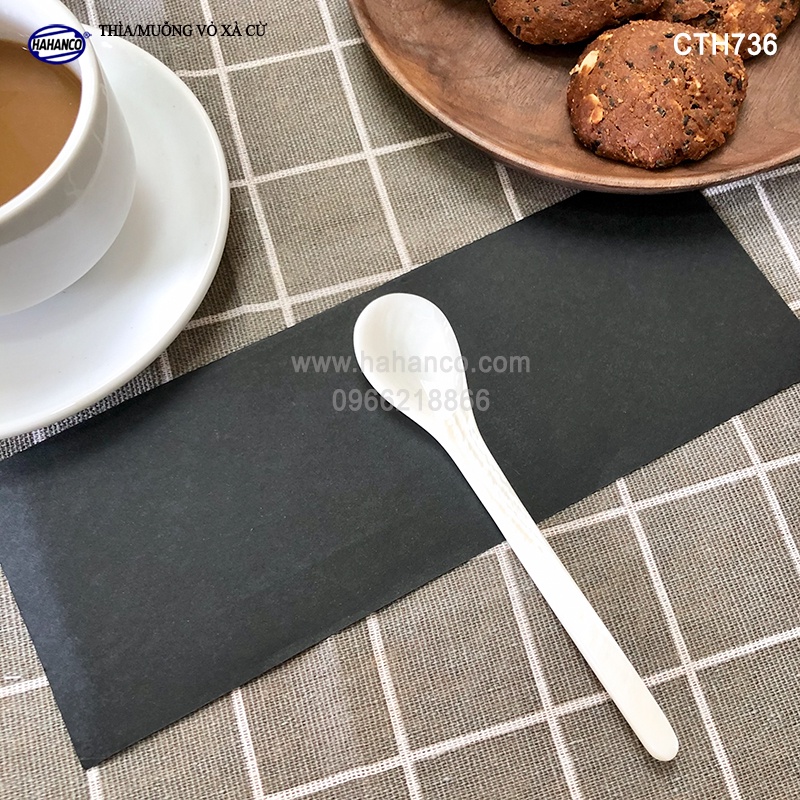 Thìa vỏ Xà Cừ truyền thống (size S: 13cm) ăn kem / xúc gia vị / thìa cafe - CTH736 - HAHANCO