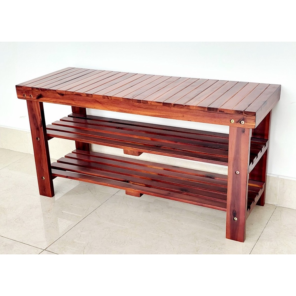 Ghế Gỗ Băng Dài 88cm, Kệ Giày Dép Kèm Ghế Ngồi, Kệ Gỗ Đa Năng - Hàng VN Xuất Khẩu
