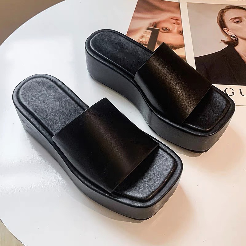 Dép Quai Ngang Nữ Đế Xuồng Cao 7cm Cao Cấp Hot Trend 2022 TRINH LÊ SHOP GIÀY DÉP