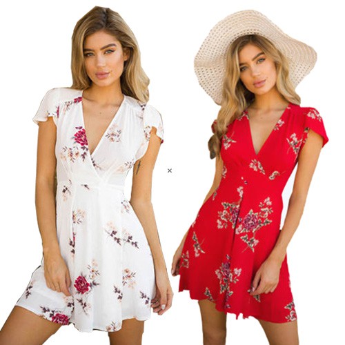 Đầm hoa cổ tim kiểu dáng quyến rũ thanh lịch dành cho nữ