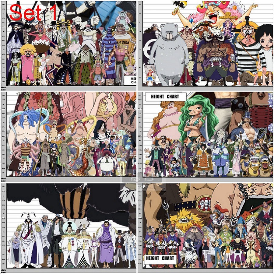 Bộ 6 Áp phích - Poster Anime One Piece - Vua Hải Tặc  - A3, A4, A5