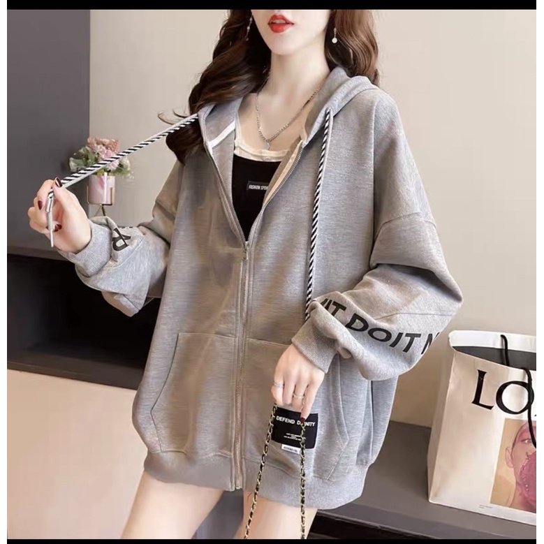 áo khoác hoodie nữ in 2 tay