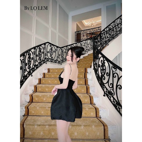 Đầm xòe 2 dây đá thiết kế