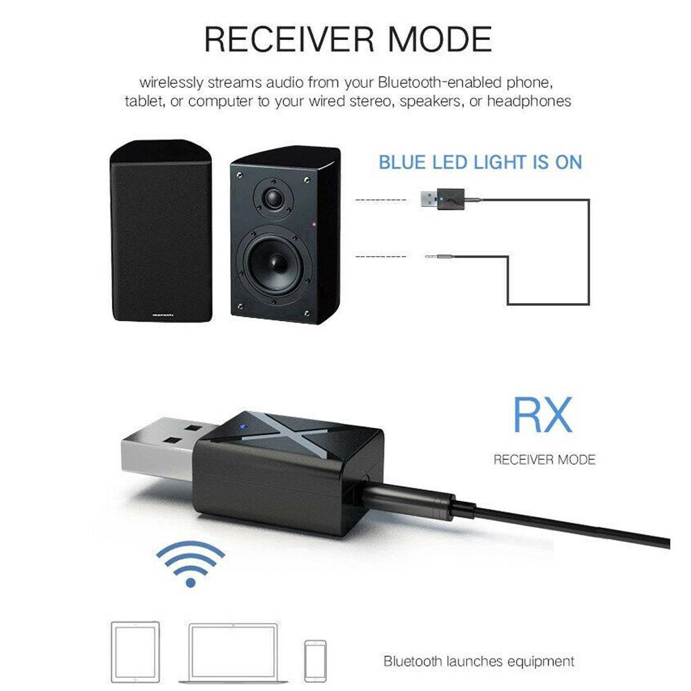 Thiết bị truyền/nhận âm thanh bluetooth 5.0 2 trong 1 tiện dụng cho loa xe hơi/máy tính/TV