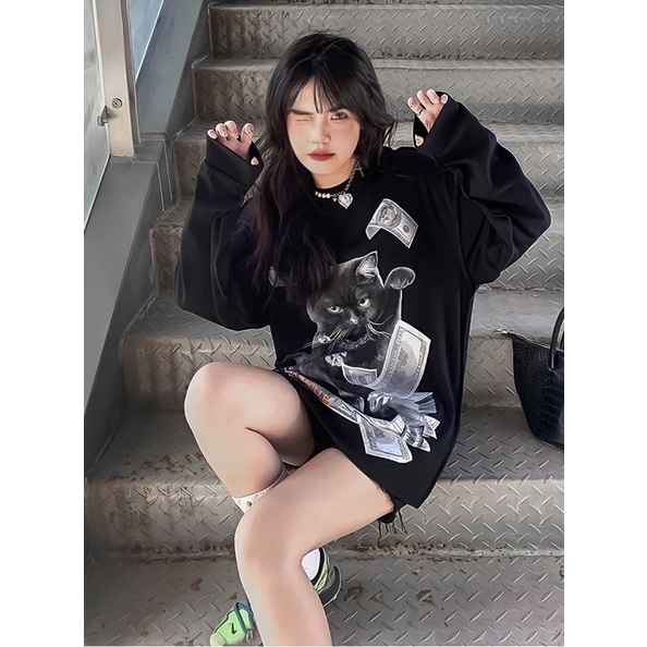 Áo sweater Mèo DOLLAR chất liệu nỉ bông thu đông | BigBuy360 - bigbuy360.vn