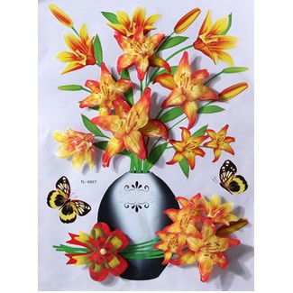 Tranh Dán Tường, Dán Tủ Lạnh 3D trang trí-Tranh 3D Trang trí tường, phòng ngủ sang trọng Có Sẵn Keo