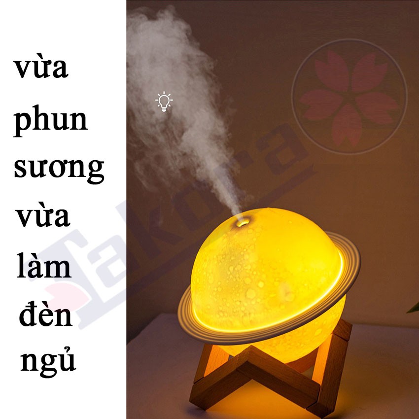 Máy phun sương tạo ẩm mặt trăng, Máy phun sương khuếch tán độ ẩm kết hợp làm đèn ngủ cao cấp