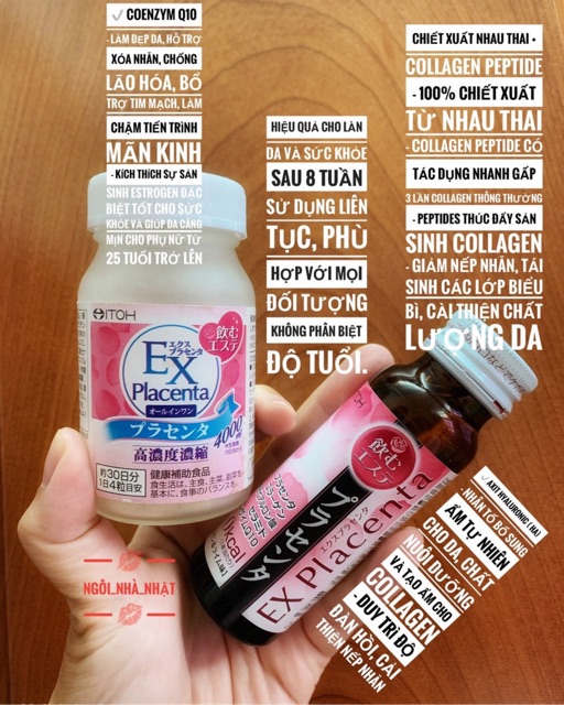 [ Date 2024 ] Viên uống nhau thai cừu EX Placenta Itoh 4000mg | Thế Giới Skin Care